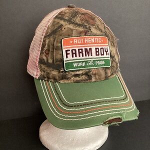 Farm boy camo Adjustable Mesh Hat work with pride Authentic Farm Boy